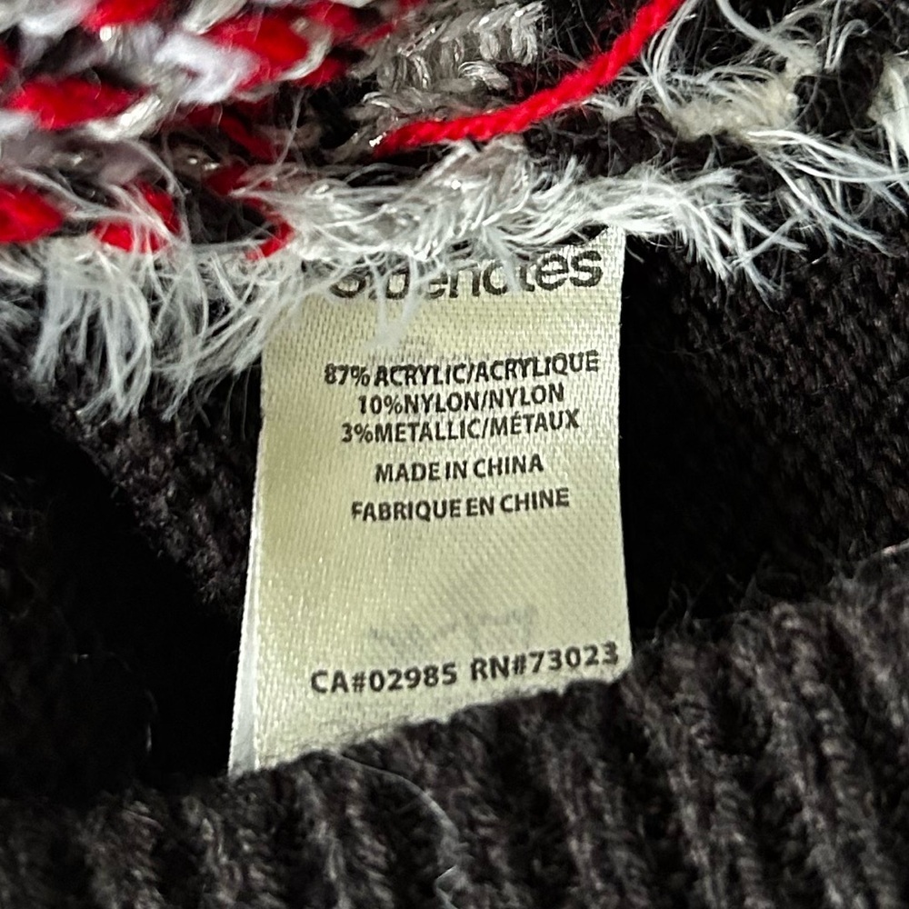 Bluenotes Black Knit Christmas Candy Cane Penguin Sweater - Picture 7 of 7